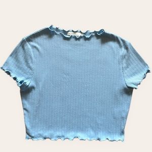 Oak + Fort Crop Top w Lettuce Sleeves